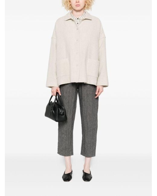 Apuntob White Linen And Wool Jacket
