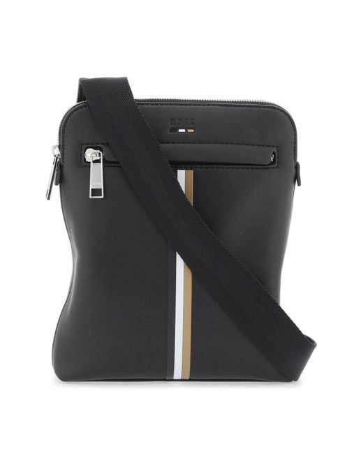 Boss Eco Leather Crossbody Bag in het Black voor heren