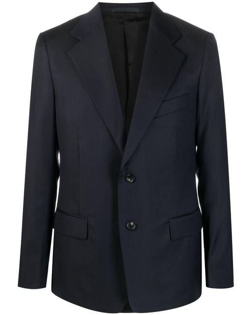Lanvin Blue Single-Breasted Wool Jacket for men