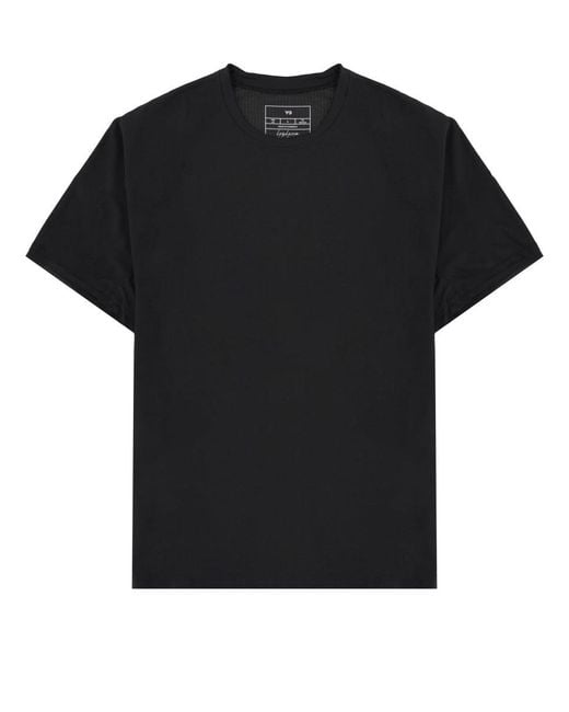 Y-3 Black T Shirt Con Patch Logo