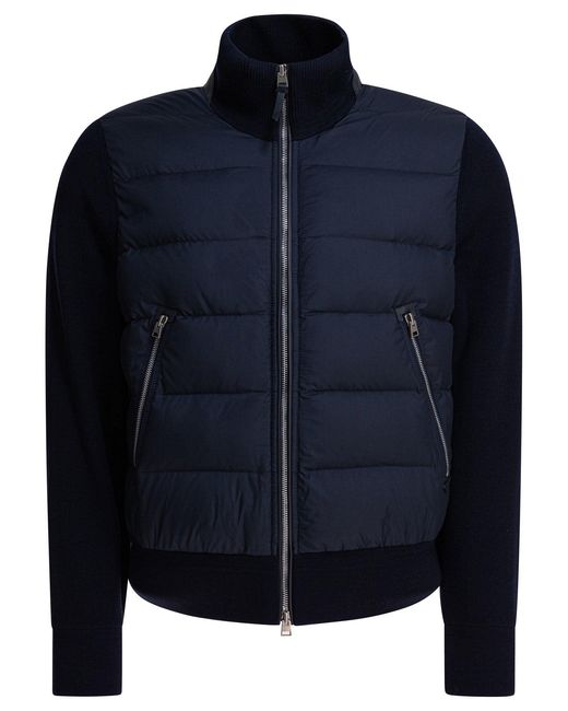 Tom Ford Blue Nylon And Wool Short Down Jacket for men