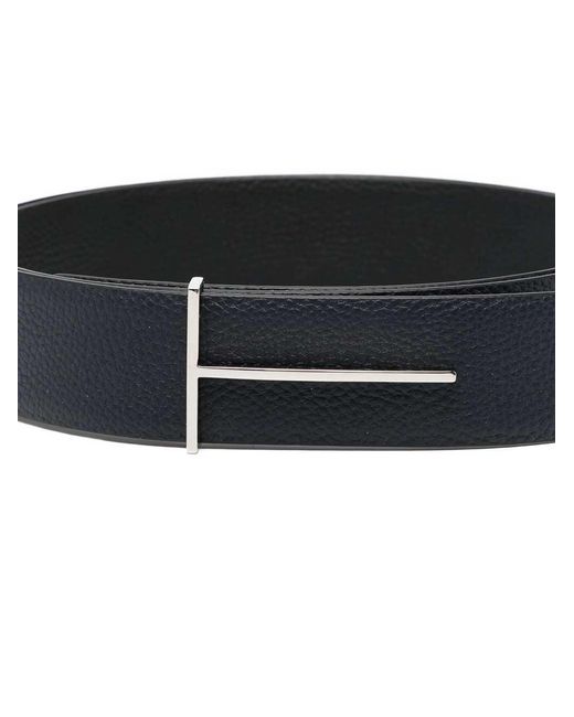 Tom Ford Black Reversible Leather Belt for men