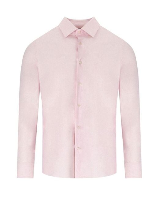ARCHIVIUM Pink Linen Effect Shirt for men
