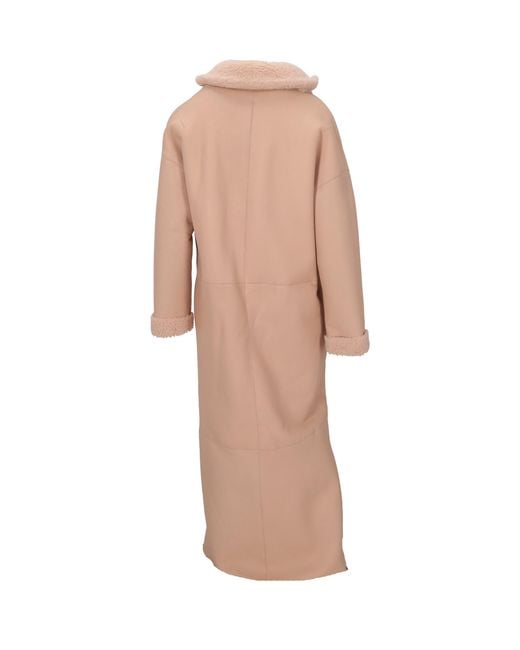LA ROSE Natural Cappotto Montone Lungo Reversibile