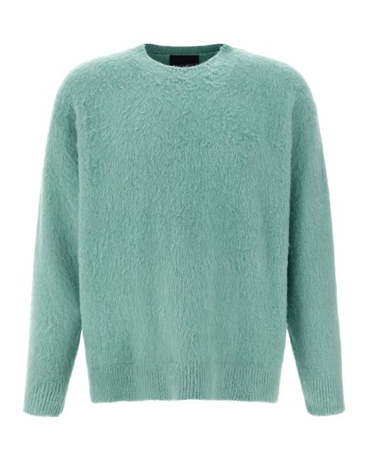 Roberto Collina Green Shearling Cotton Sweater for men