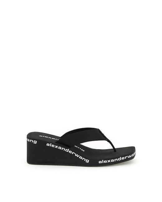 Alexander Wang Nylon Wedge Flip Flops in Black | Lyst