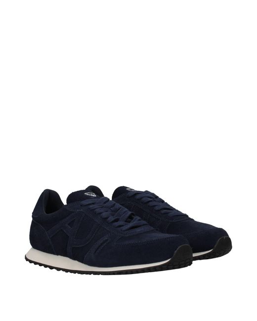 Armani Jeans Blue Sneakers Uomo Camoscio Blu for men