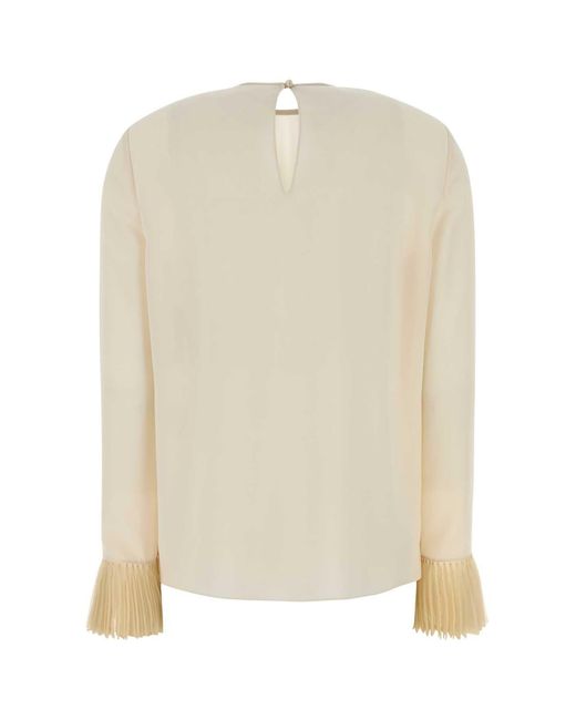 Valentino Garavani Natural Embroidered Top