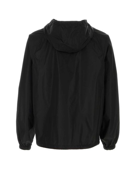 Burberry Black Logo Hood Jackets for men