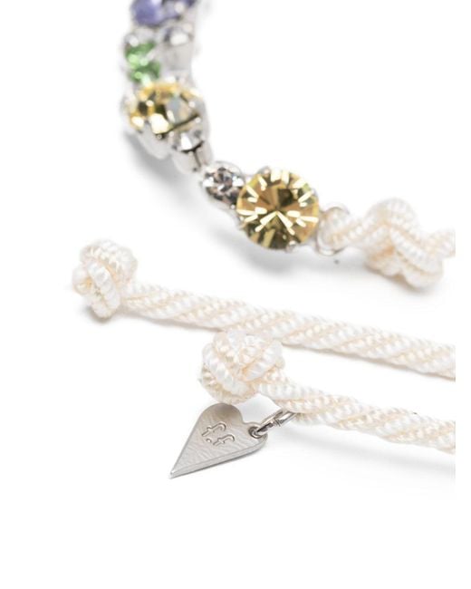 Forte_forte White Crystal Braided Necklace