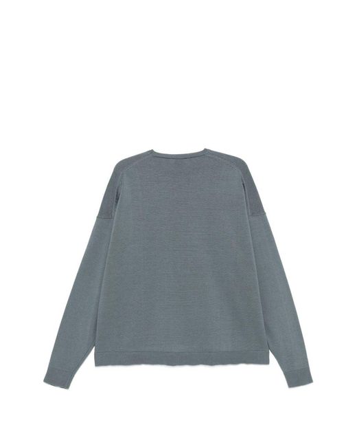 Alysi Gray Cotton Crewneck Sweater