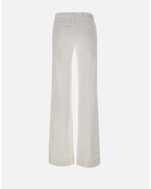 7 For All Mankind White Modern Dojo Flared Jeans