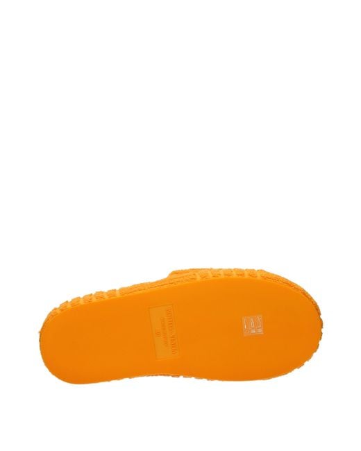 Bottega Veneta Orange Resort Terry Slide Sandals