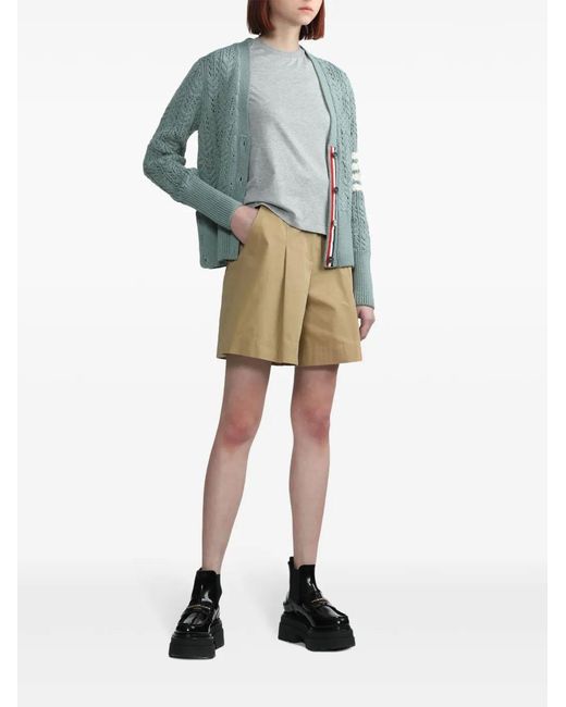 Thom Browne Gray Relaxed Fit Ss Tee With Side Slits