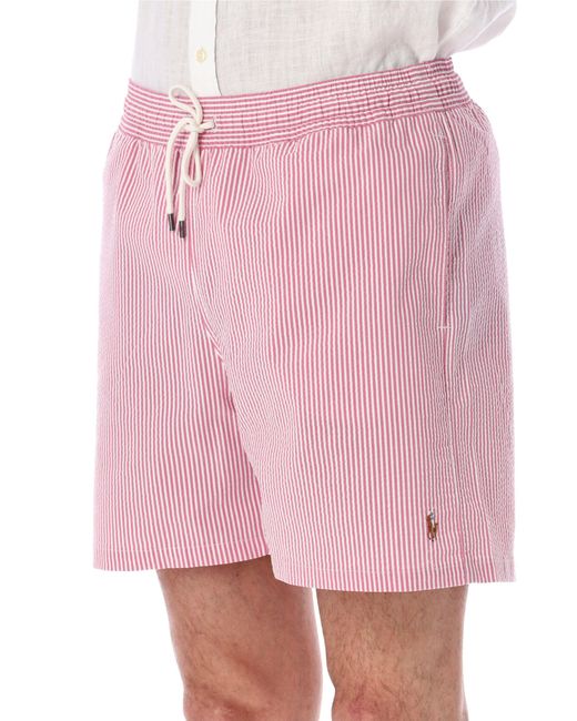 Polo Ralph Lauren Pink Striped Traveller Swim Shorts