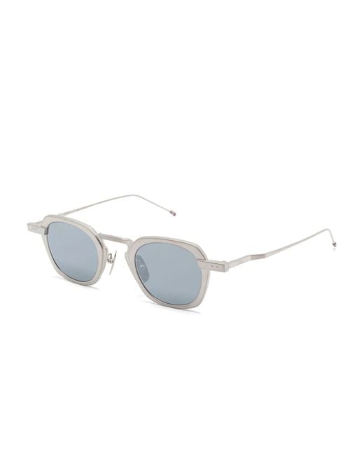 Thom Browne White Square Frame Sunglasses for men
