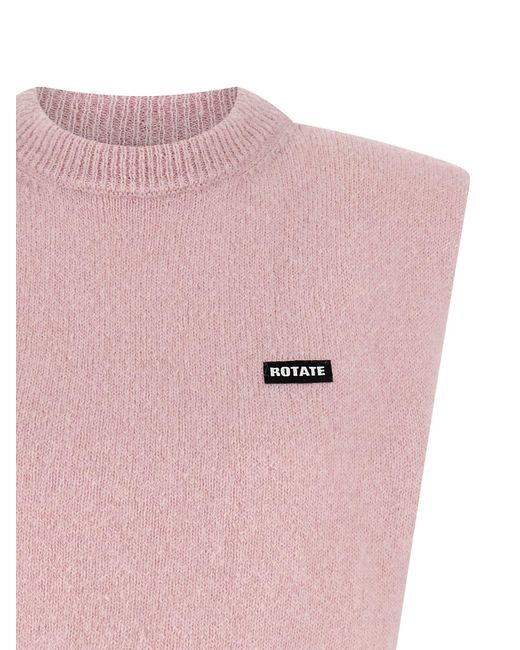 ROTATE BIRGER CHRISTENSEN Roteer Birger Christensen 'gebreide Bijgesneden' Vest in het Pink