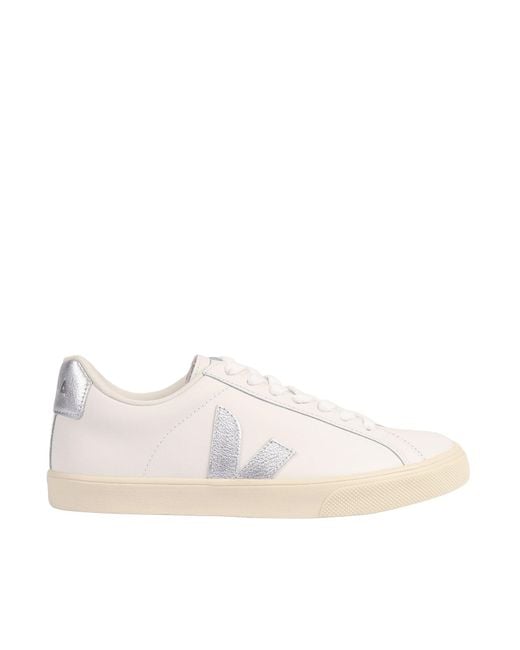Veja White Espar Logo Leather Extra Sneakers Shoes