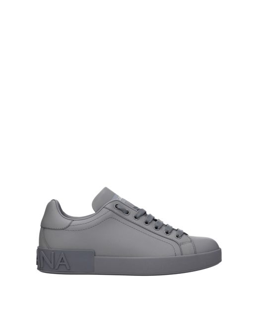Dolce & Gabbana Gray Dolce&Gabbana Sneakers Uomo Pelle Grigio/Antracite for men