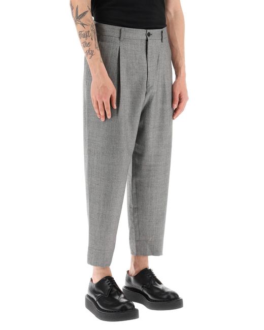 Un pantalon en laine claire recadrée Comme des Garçons pour homme en coloris Gray