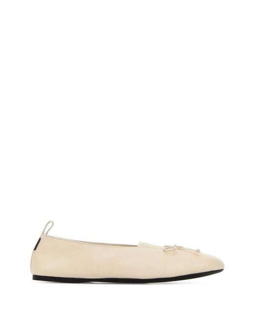 Miu Miu White Ivory Nappa Ballerinas