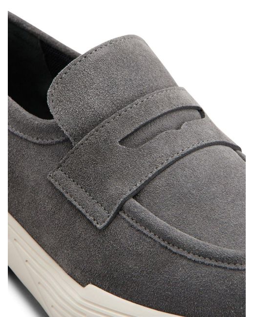 Tod's Gray Suede Leather Loafers