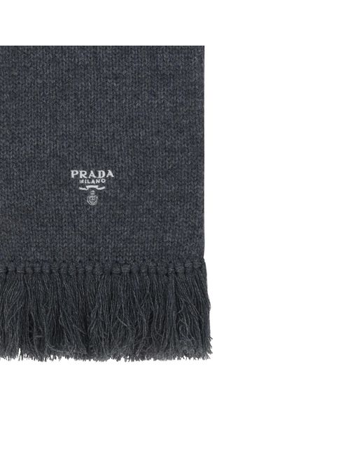 C simple écharpe au logo Prada pour homme en coloris Gray