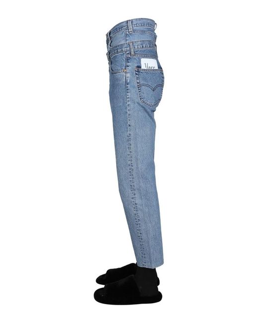 1/OFF Blue Double Waist Jeans