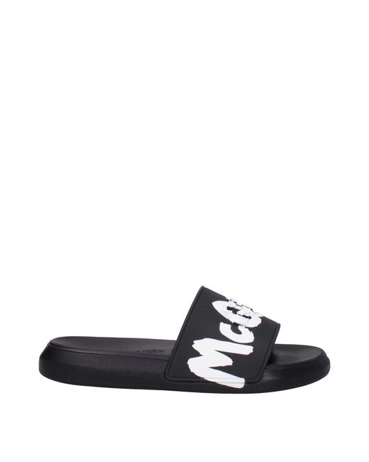 Alexander McQueen Black Ciabatte E Zoccoli Donna Gomma Nero/Bianco for men