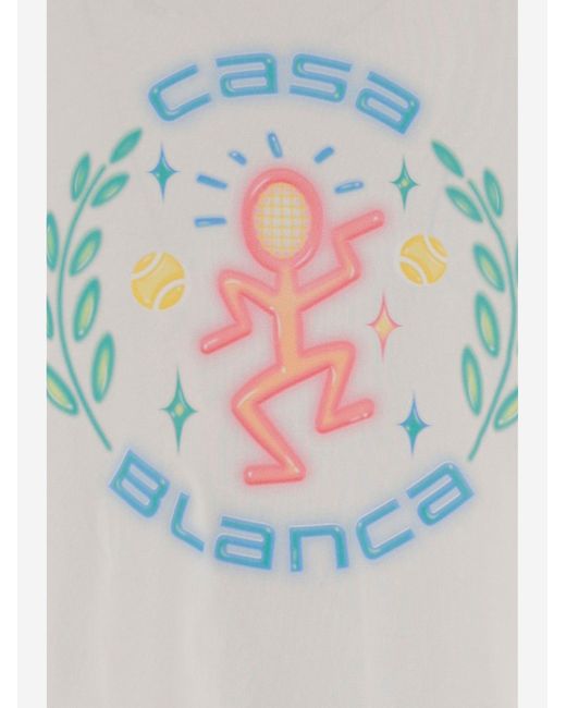 Casablanca White Cotton T Shirt With Logo