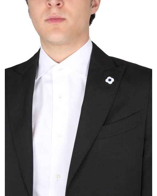 Lardini Black Single-Breasted Suit for men
