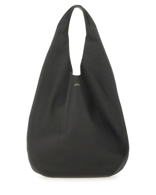 A.P.C. Black Shoulder Bag With Logo Print