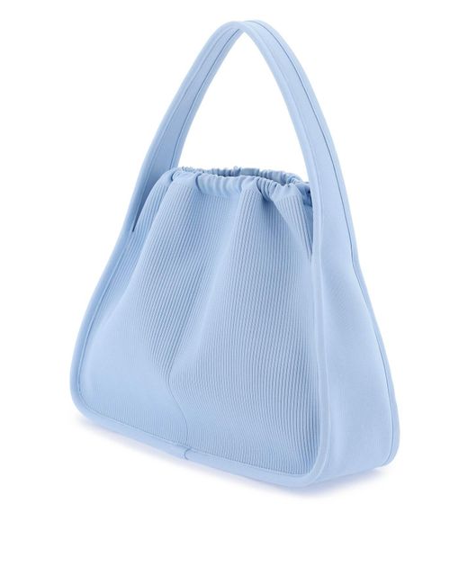Alexander Wang Blue Große Rippen -Strick -Ryan -Handtasche