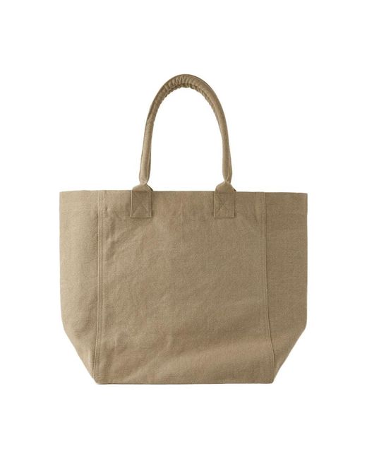 Isabel Marant Metallic Yenky GZ Tote Bag Cotton Beige