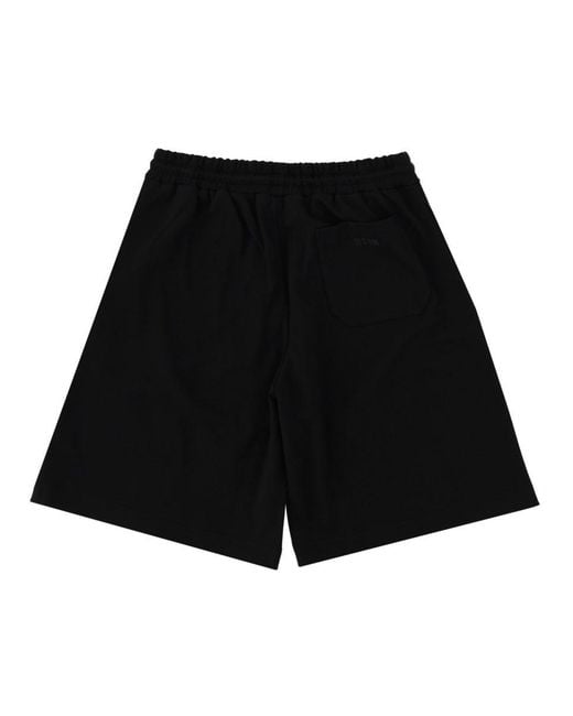 MSGM Black Cotton Shorts