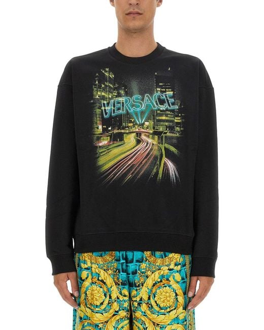 Versace Gray Sweatshirt With Logo for men