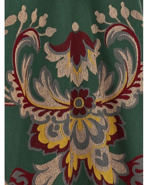 Etro Green Blumen-Paisley-Cape