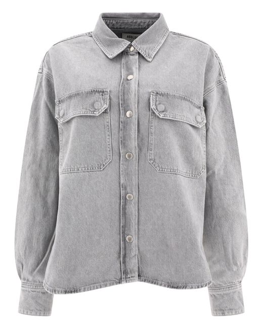 "gwen" chemise en jean Agolde en coloris Gray