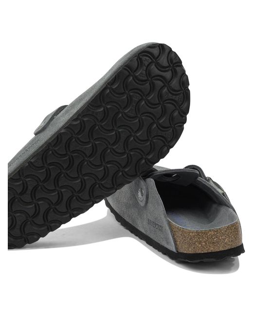 Birkenstock Gray Boston Mules