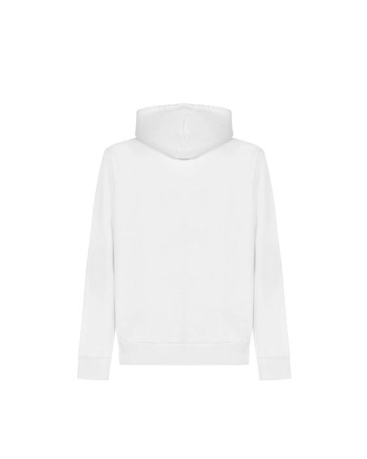 Marcelo Burlon White Cotton Logo Hooded Sweatshirt for men