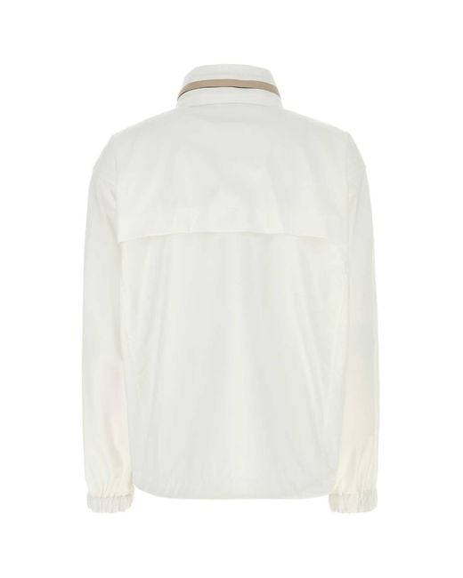 Brunello Cucinelli White Polyester Blend Raincoat