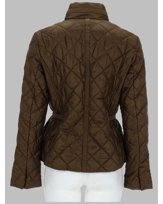 MICHAEL Michael Kors Green Quilted Puffer Jacket With Tie Waist
