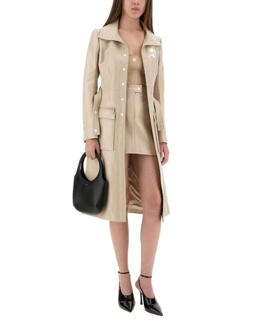 Courreges Natural Courregès Reedition Vinyl Mini Skirt
