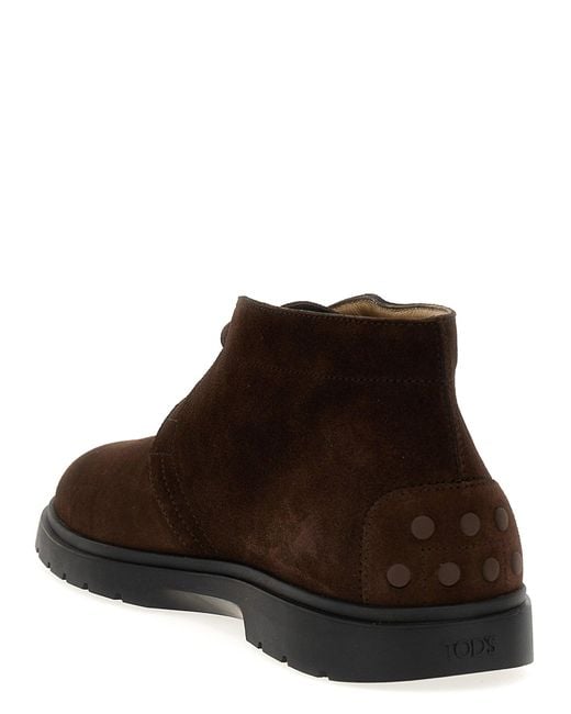 Tod's Brown Suede Boots for men