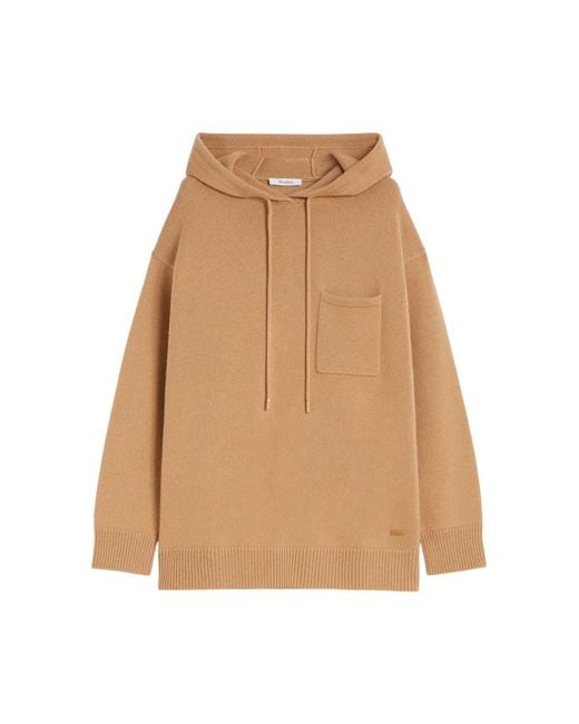 Max Mara Natural Wool And Cashmere Hoodie