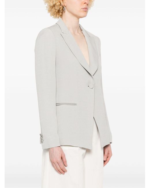 Emporio Armani White Single-Breasted Blazer Jacket