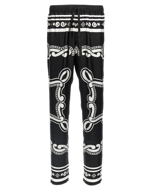 Dolce & Gabbana Silk Pants in het Black voor heren