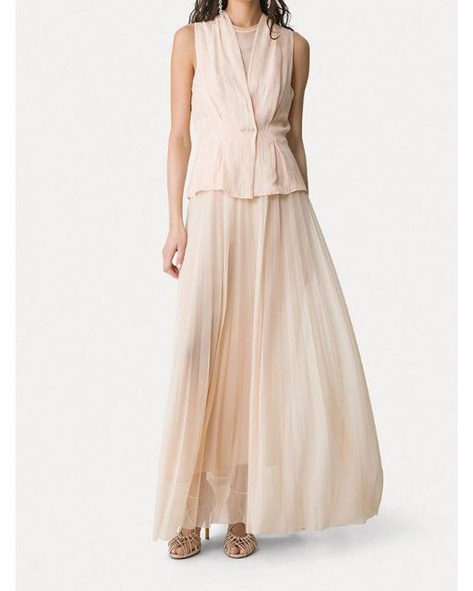 Forte_forte Natural Long Pleated Tulle Skirt