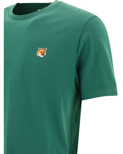 Maison Kitsuné Maison Kitsuné "fox Head" T -shirt in het Green voor heren
