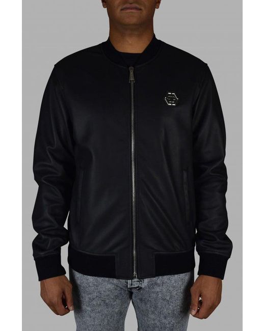 Philipp Plein Black Bomber Jacket for men